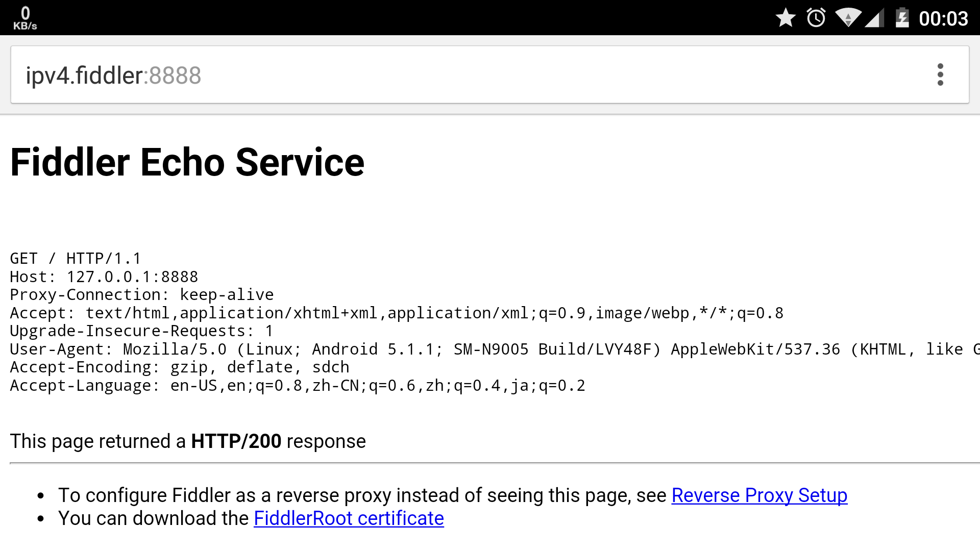 Fiddler Echo Service via hostname